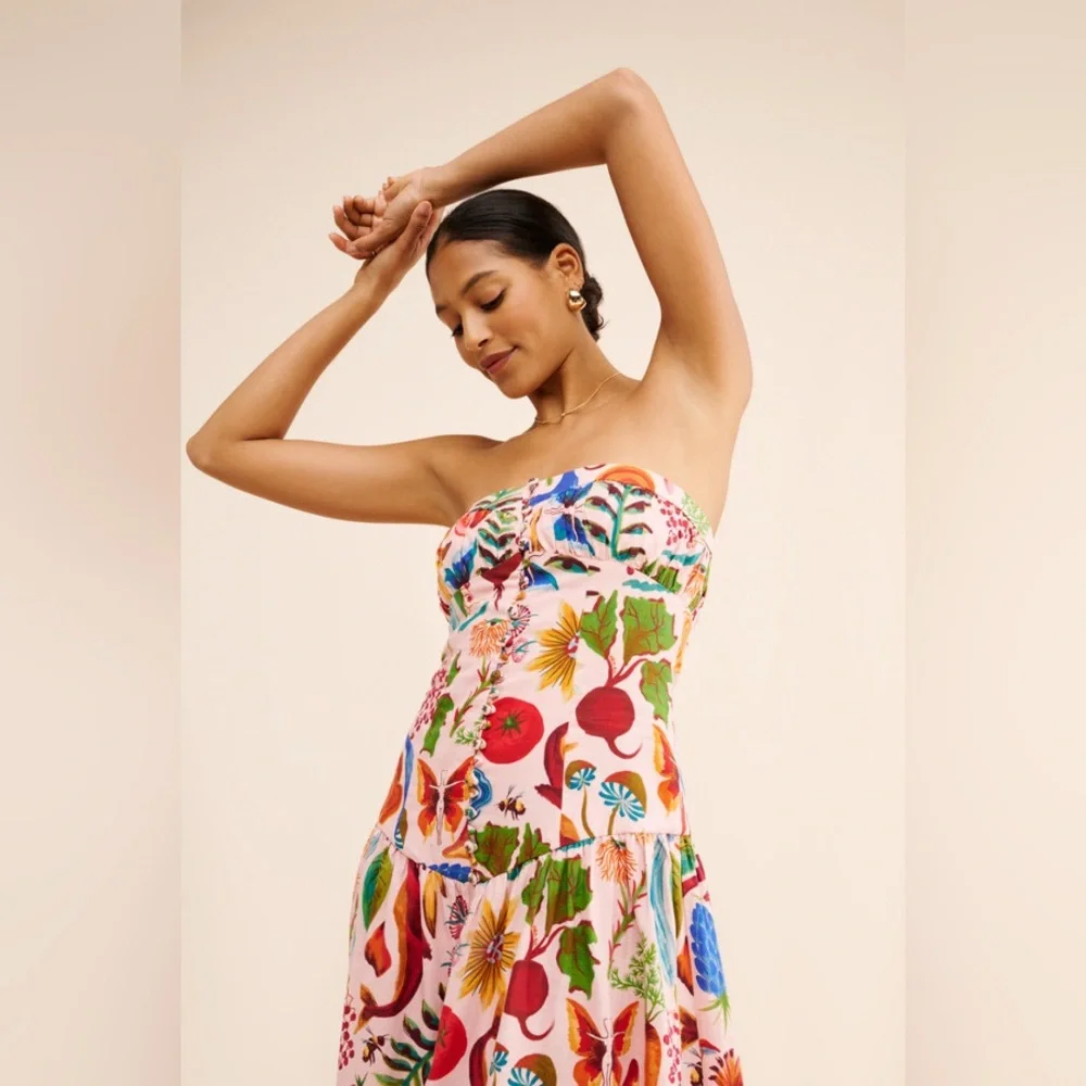Farm Rio Printed Strapless Maxi Dress - Picture 4 of 4